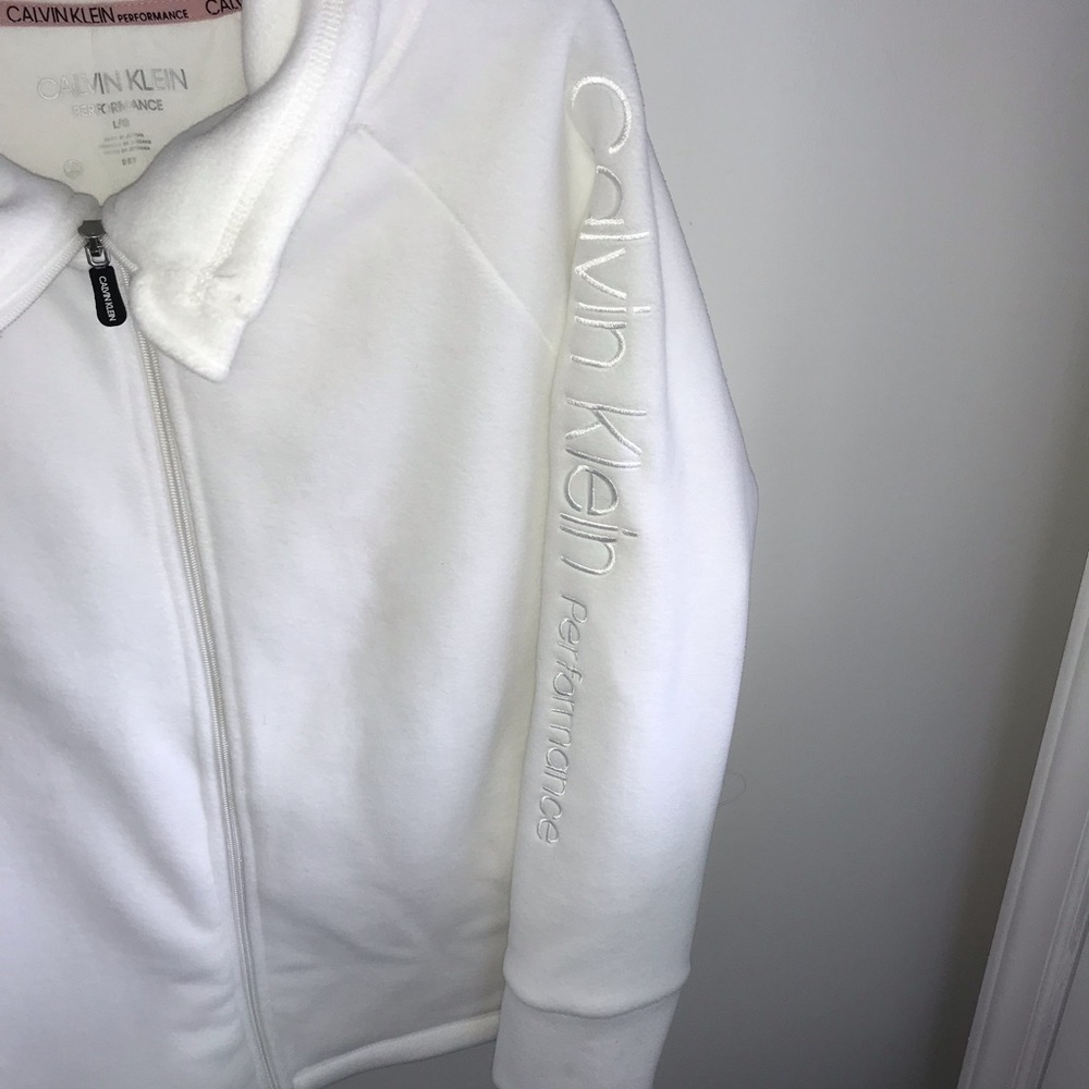 Calvin Klein Performance Series Jacket Full Zip with Pockets. White SZ Large - Picture 2 of 6